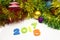 2018 happy new year colourful tinsel decoration background