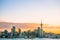 2018, JAN 3 - Auckland, New Zealand, Panorama view, Beautiful landcape of the building in Auckland city before sunset. View from