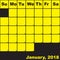2018 January yellow on black planner calendar