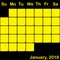 2018 January yellow on black planner calendar big