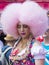 2018: A man dressed in extravagant female clothes attending the Gay Pride parade also known as Christopher Street Day CSD in MUC