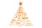 2018 new year multilingual text word cloud greeting card in the shape of a christmas tree