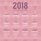 2018 Pink Geometric Pattern Printable Calendar Starts Sunday