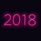 2018 pink neon glowing vector sign