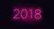 2018 pink neon glowing vector sign