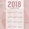 2018 Pink Pastel Geometric Pattern Printable Calendar Starts