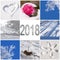 2018, snow and winter photos collage greeting card