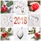 2018, snow and winter red and white nature photos collage