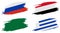 2018 soccer world championship. Set flags of group A - Russia, Egypt, Saudi Arabia, Uruguay