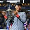 2018 US Open champion Naomi Osaka of Japan of United States posing with US Open trophy during trophy presentation