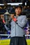 2018 US Open champion Naomi Osaka of Japan of United States posing with US Open trophy during trophy presentation
