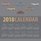 2018 Vintage Cars Flat Design Printable Calendar Starts Sunday