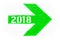2018 written on bright green directional arrow manually painted on wooden signboard texture