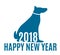 2018 Year of Dog. Happpy New Year Background. Vector Illustration