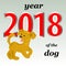 2018 year of the yellow dog in the eastern calendar. A cheerful