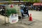 2019-11-05 / Phuket, Thailand - Bottles of gasoline for sale in a motorcycle rental stand