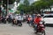 2019-11-10 / Ho Chi Minh City, Vietnam - Urban scene in rush hour. Motorcycles flood the chaotic traffic flow of the city