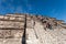 2019-11-25 Teotihuacan, Mexico. Tourists climb the steps of the pyramid of the moon.