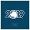 2019 Antarctica Typography, Happy New Year Background