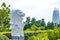 2019 February 2019, Singapore, White Merlion Statue at Mount Faber