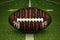 2019 Football Draft Embossed onto a Football positioned on the 50 yard Line - 3D Illustration