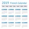 2019 French European Calendar