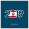 2019 French Polynesia Typography, Happy New Year Background