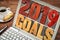 2019 goals banner in wood type