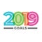 2019 Goals Vector graphic with the year 2019 and artistically st