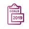 2019 Goals Vector graphic with the year 2019 and artistically st