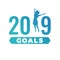 2019 Goals Vector graphic with the year 2019 and artistically st