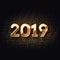 2019 Happy New Year Dark and Gold Background