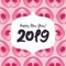 2019 Happy New Year lovely banner with Pattern of cute Pigs noses isolated on pink backdrop. Festive symbol of the