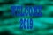 2019 NEW YEAR CONCEPT WITH TEXT WELCOME 2019 OVER BLURRED BACKGROUND