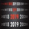 2019 New Year counter Christmas congratulation Black background.