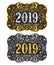 2019 New year Cowboy belt buckle gold and silver design, 2019 western badge