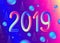 2019 New Year fluid background in trendy ultra violet color.