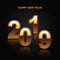 2019 new year golden text vecor background.