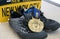 2019 New York City Marathon finishers medal, running shoes and NYC license plate