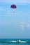 2019 October 06. Pattaya Thaland. The tourist playing water parachute boat above the sea at Koh Lan Island