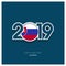 2019 Slovakia Typography, Happy New Year Background