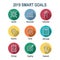 2019 SMART Goals Vector graphic w various Smart goal keywords