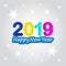 2019 on White Background, New Year 2019, 3D Illustration, Happy New Year 2019