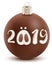 2019 year pig symbol text number chocolate christmas ball