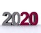 2020 in 3d colore grigio e rosso