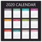 2020 calendar with colorful notepads