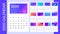 2020 Calendar Minimal template. Simple Colorful minimal elegant desk calendar. Multicolor multipurpose calendar template.