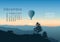 2020 calendar ready to print in French version, showing sunsets on landscapes overflighted by balloons.