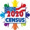 2020 Census Banner with People and Flag