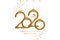 2020 Chinese new year of the Rat. Elegant gold star with Deer. Greeting card with golden elements on the background of Asian text